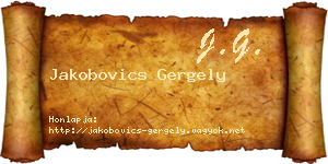 Jakobovics Gergely névjegykártya